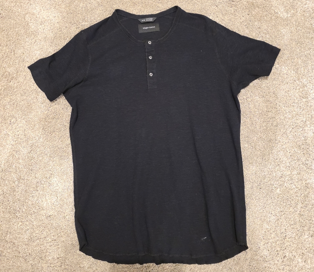 Wings + Horns Dark Gray Henley Shirt